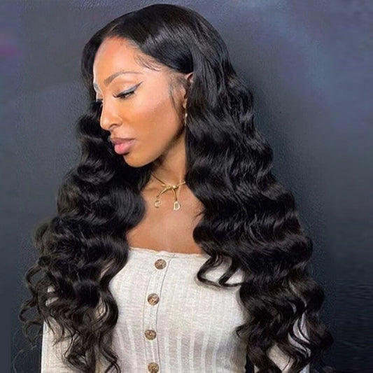 180% Density 26 Inch Long Lace Synthetic Wig For Black Women Deep Wave With BabyHair Natural Hairline Glueless Heat Resistant